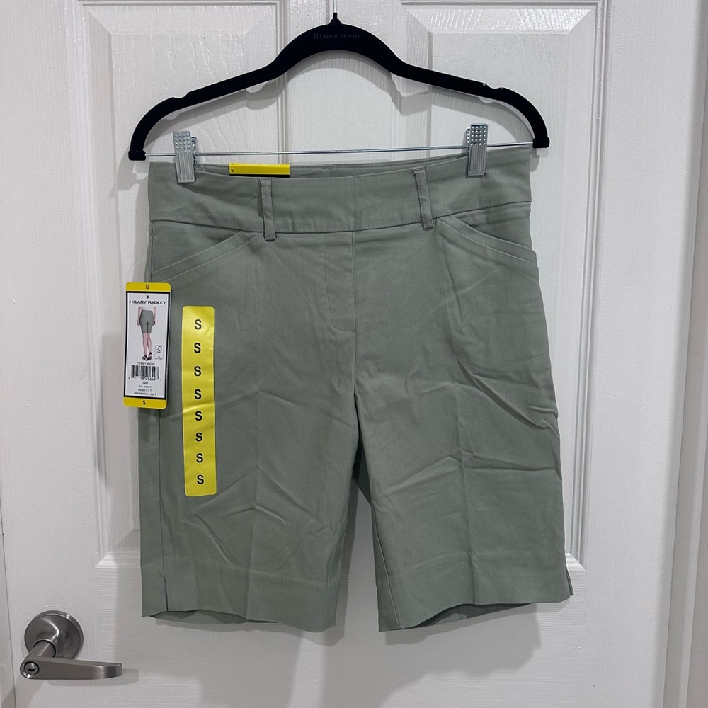 Hilary Radley Sage Green Bermuda Shorts